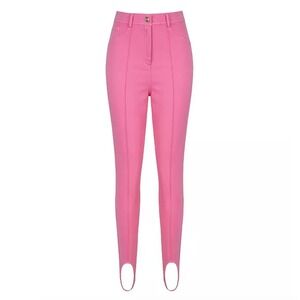 NOCTURNE High Waist Skinny Pink Stirrup Pants 40 8 Euro Femme Equestrian Baddie